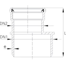 Desen tehnic al unei fitinguri de conductă cu dimensiuni