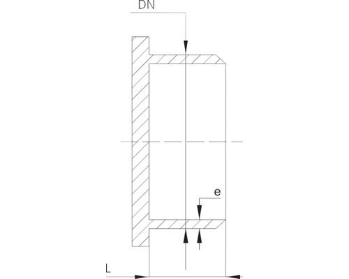 Desen tehnic al unei țevi cu dimensiuni