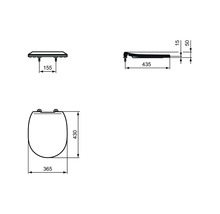 Ideal STANDARD Capac WC plat Connect, duroplast, închidere simplă, alb, 43x36,5 cm-thumb-1