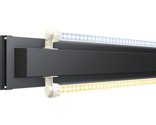 Lumină LED cu șină de montaj și două tuburi fluorescente