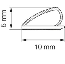 Izolație universală gri autoadezivă 6m pentru șpalturi de 2-5 mm-thumb-1