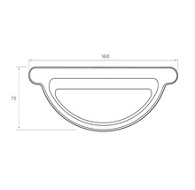 Desen tehnic al unui jgheab cu dimensiunile 160 și 75