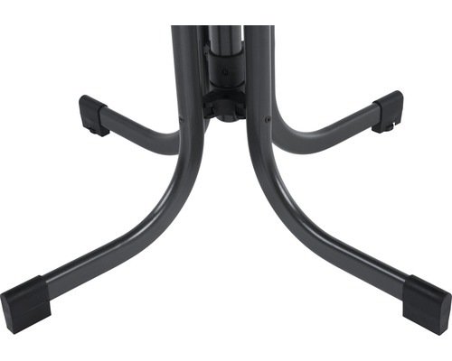 Vizualizare detaliată a subcadrului metalic al unei mese înalte