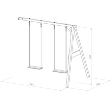 Imagine a unui leagăn din lemn cu dimensiuni