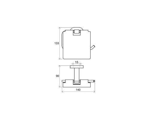 Desen tehnic al unui suport de hârtie igienică cu dimensiuni