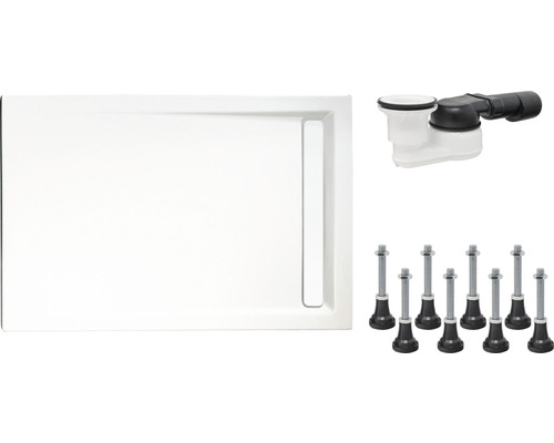 Cădiță de duș cu set de scurgere și picioare