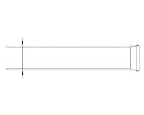 Desen tehnic al unei țevi în secțiune transversală.
