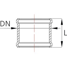 Desen tehnic al unui conector de conductă cu dimensiuni