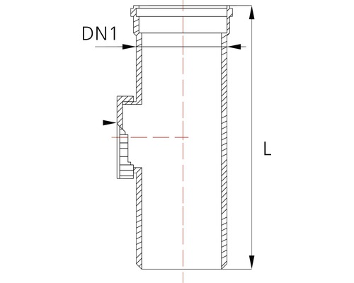 Desen tehnic al unei țevi cu dimensiuni