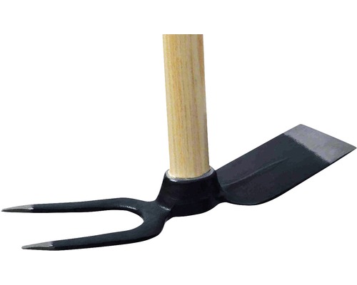 Săpăligă dublă cu mâner de lemn pentru grădinărit