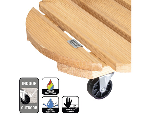 Suport din lemn cu role pentru interior și exterior