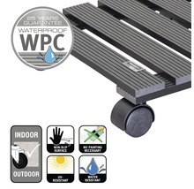 Placă cu rotile din compozit lemn-plastic cu garanție de 25 de ani, impermeabilă, potrivită pentru utilizare în interior și exterior, suprafață antiderapantă, nu necesită vopsire, rezistentă la UV, hidrofugă