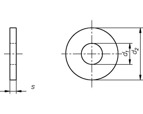 Desen tehnic al unei șaibe cu indicații dimensionale