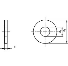 Desen tehnic al unei șaibe cu dimensiuni