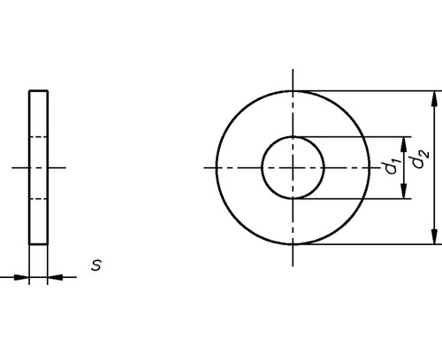 Desen tehnic al unei șaibe cu dimensiuni