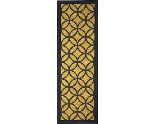 Covoraș de intrare cu model geometric și cadru negru