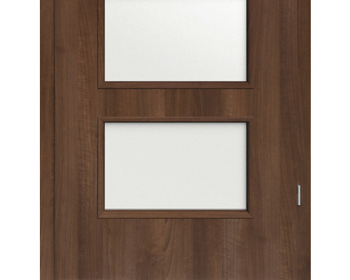 Ușă din lemn cu două panouri dreptunghiulare din sticlă