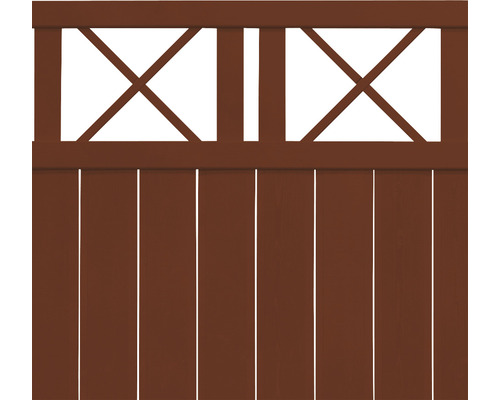 Poartă din lemn cu design în formă de X