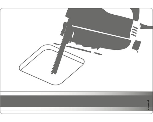 Fierăstrău pendular care taie o formă pătrată