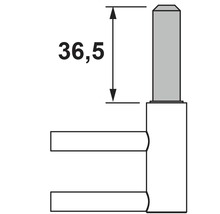 Desen tehnic al unei balamale cu dimensiunea 36,5.