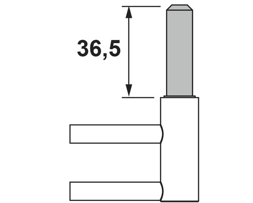 Desen tehnic al unei balamale cu dimensiunea 36,5.