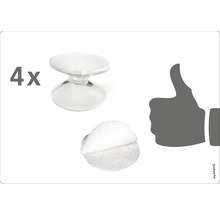 Patru butoni de mobilă transparenți cu suport adeziv pentru fixare