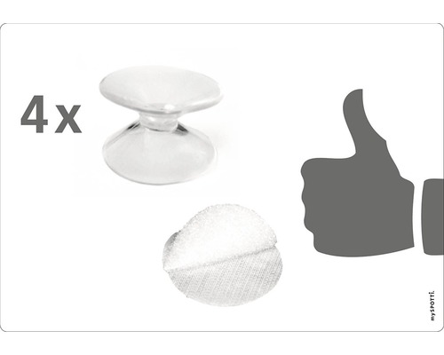 Patru butoni de mobilă transparenți cu suport adeziv pentru fixare