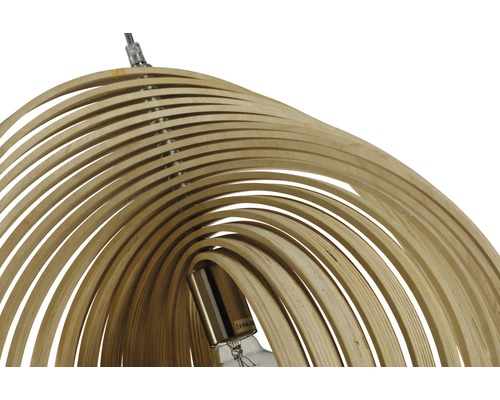 Lampa suspendată din lemn cu design spiralat
