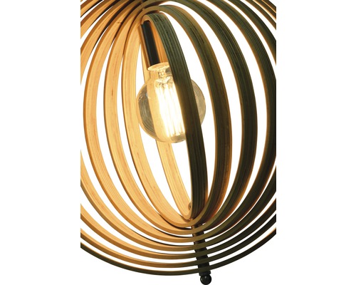 Lumină suspendată decorativă din lemn cu bec