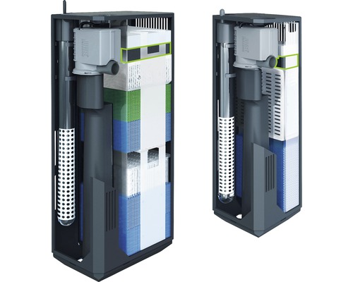 Două filtre interne Juwel cu diferite medii de filtrare pentru curățarea acvariilor.