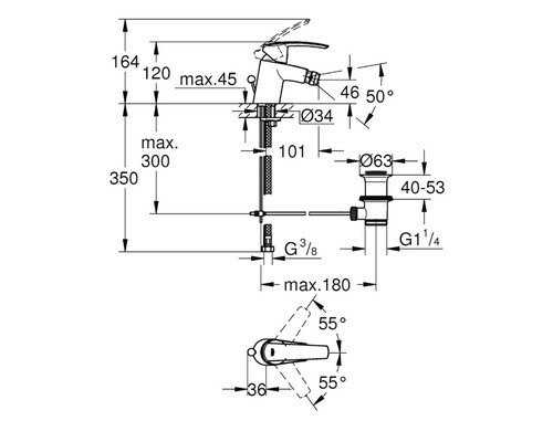 Desen tehnic al unei armături cu dimensiuni