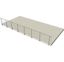 Balustradă metalică de balcon cu bare orizontale
