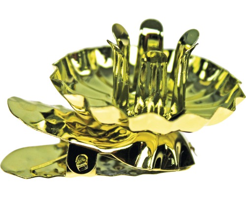 Set suport lumânări brad metal 4 cm auriu 8 buc. Suport metalic pentru lumânări de pom de Crăciun cu clip pentru fixarea pe un brad de Crăciun