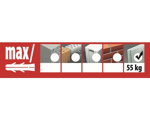 Capacitatea maximă de încărcare a unui diblu: 55 kilograme.