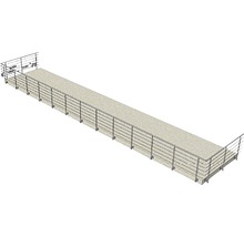 Ilustrație cu o rampă lungă de beton cu balustradă