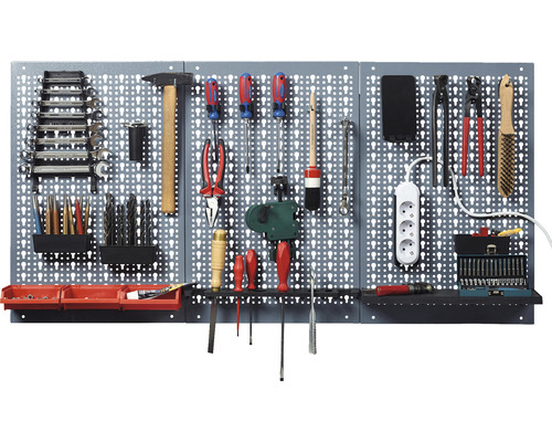 Panou de scule cu ciocan, chei, șurubelnițe, clești, prelungitor și alte scule