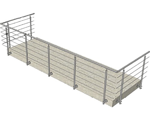 Balustradă din oțel inoxidabil pe structură de beton