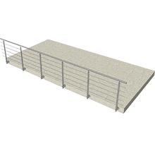 Balustradă balcon din oțel inoxidabil cu bare orizontale de umplere