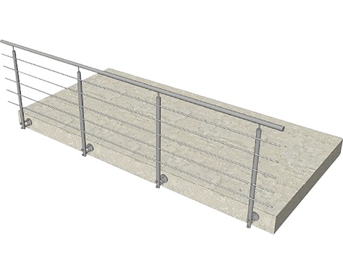 Balustradă cu cabluri din oțel inoxidabil și mână curentă