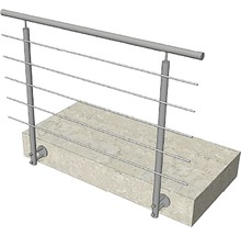 Balustradă din oțel inoxidabil pe suprafață de beton