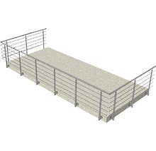 Balustradă din oțel inoxidabil pe o fundație de beton