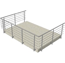 Terasa cu balustradă din oțel inoxidabil