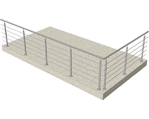 Balustradă din oțel inoxidabil pe suport de beton