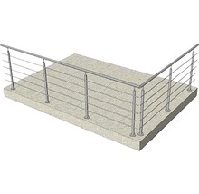Balustradă din oțel inoxidabil cu suporturi orizontale pe o terasă