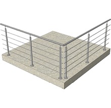 Balustradă cu cabluri din oțel inoxidabil pe suprafață din beton