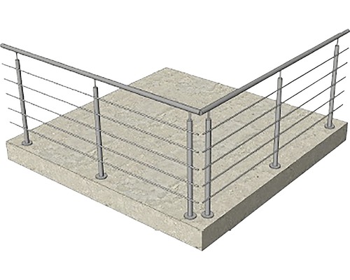 Balustradă cu cabluri din oțel inoxidabil pe suprafață din beton
