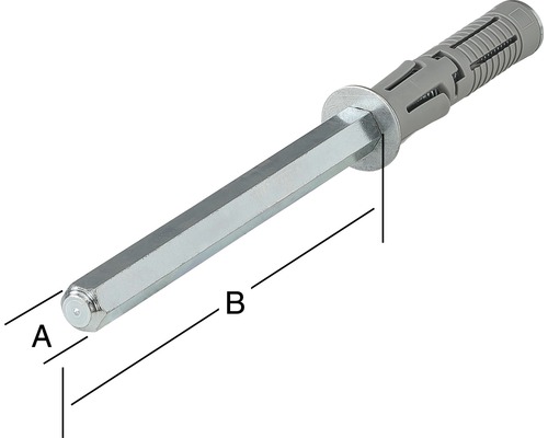 Ancoră cu șurub cu dimensiuni metrice A și B