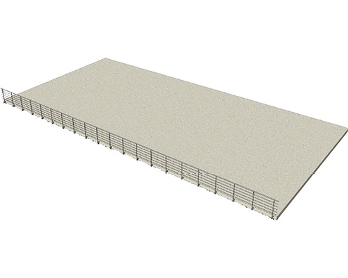 Suprafață dreptunghiulară din beton cu balustradă metalică