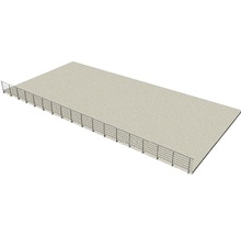 Ilustrație a unei suprafețe pavate cu balustradă.