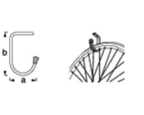 Suport pentru jantă de bicicletă pentru montare pe perete, cu dimensiuni